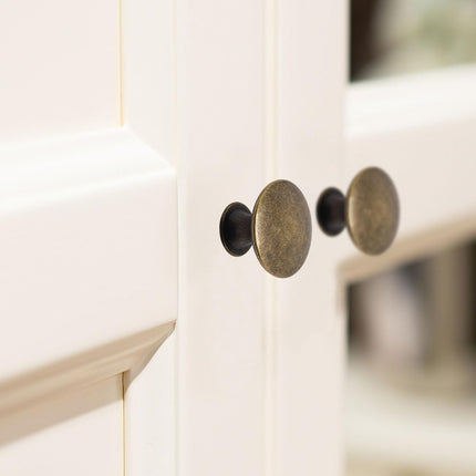 16 Pack Antique Brass Cabinet Knobs, Round Dresser Knobs Kitchen Drawer Knob, Single Hole Cupboard Door Knob Dresser Drawer Pulls Handles.