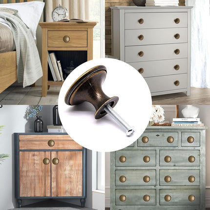 16 Pack Antique Brass Cabinet Knobs, Round Dresser Knobs Kitchen Drawer Knob, Single Hole Cupboard Door Knob Dresser Drawer Pulls Handles.