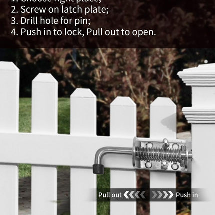 Spring Loaded Gate Latch Pin Barrel Bolt 6in x 1/2in Stem Durable Zinc Plated Solid Steel Heavy Duty for Tailgate - 2pcs.