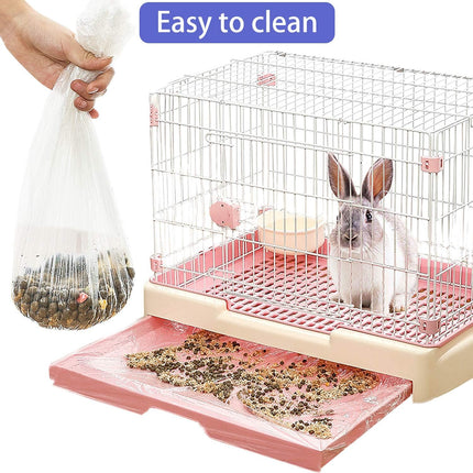 50 pcs Disposable Cage Liners, Clear Plastic Rabbit Cage Liner Bag, Universal Toilet Film for Bunny, Hamster, Totoro, Hedgehog, Guinea Pig and Small Animals..
