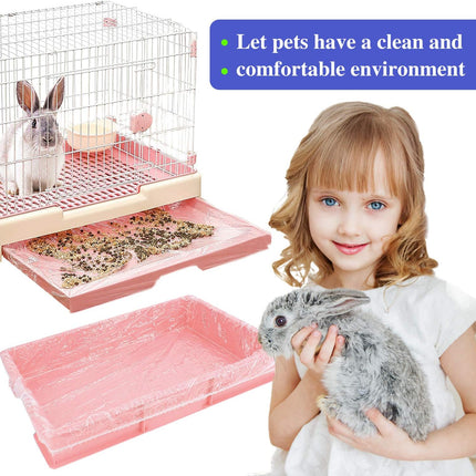 50 pcs Disposable Cage Liners, Clear Plastic Rabbit Cage Liner Bag, Universal Toilet Film for Bunny, Hamster, Totoro, Hedgehog, Guinea Pig and Small Animals..