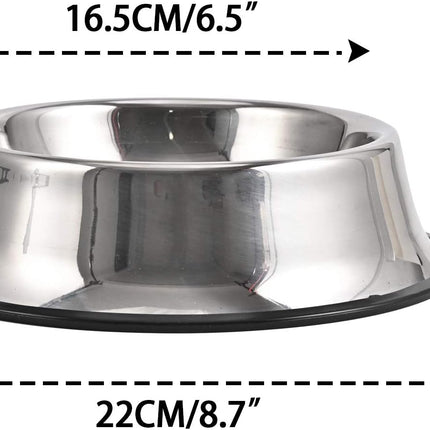 2Packs Stainless Steel Dog Bowl with Anti-Skid Rubber Base for Small/Medium/Large Pet, Perfect Dish, Pets Feeder Bowl and Water Bowl Perfect Choice for Dog Puppy Cat and Kitten (16oz).