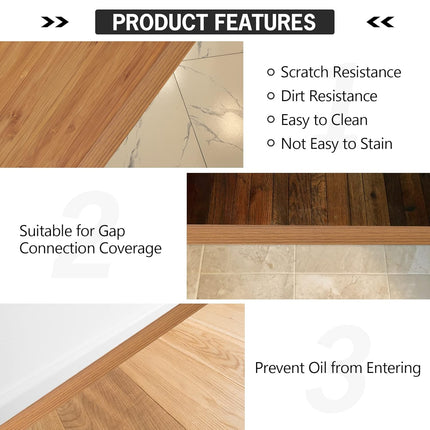 16.4Ft Floor Transition Strip Self Adhesive Vinyl Cover Floor Strip Flat Divider Transition Strip Wood Grain Design for Laminate Floor Gaps and Doorway Transitions (16.4Ft x 2 Inch, Light Brown).