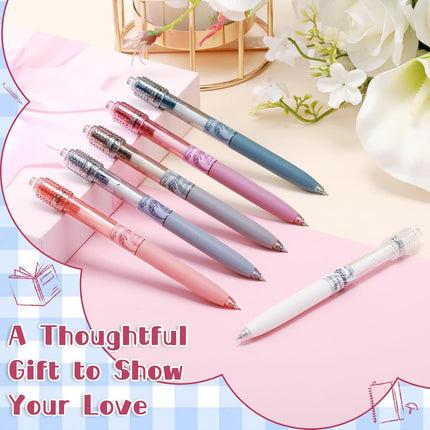 6 Pcs Fidget Spinner Pens for Adults Black Ink Gel Pens with Fidget Ball Stress Relief Pen Spinning Pen for Office Supplies Journaling (Cylinder,Bright).