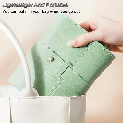Earring Holder Organizer with Foldable Book Design Jewelry Book Organizer, Portable Pu Leather Travel Earring Case(Green).