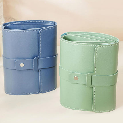 Earring Holder Organizer with Foldable Book Design Jewelry Book Organizer, Portable Pu Leather Travel Earring Case(Blue).