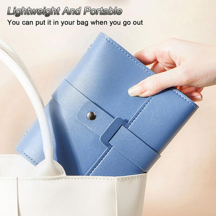 Earring Holder Organizer with Foldable Book Design Jewelry Book Organizer, Portable Pu Leather Travel Earring Case(Blue).