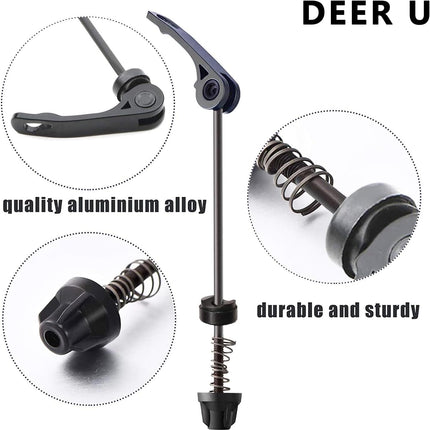 Road Mountain Bicycle MTB Wheel Hub Front and Rear Skewers Quick Release Clip Bolt Lever Axle QR 145/180 mm, a Pair.