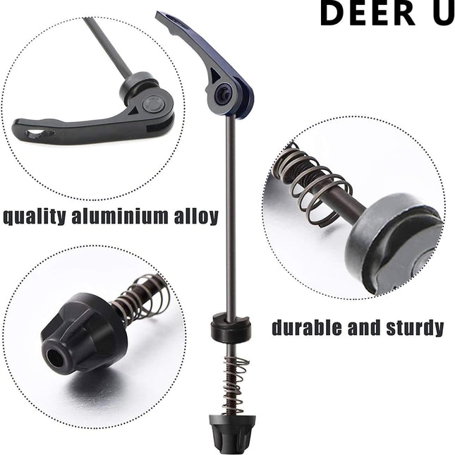 Road Mountain Bicycle MTB Wheel Hub Front and Rear Skewers Quick Release Clip Bolt Lever Axle QR 145/180 mm, a Pair.