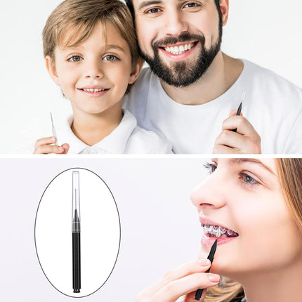 100 Pieces Braces Brush for Cleaner Interdental Brush Toothpick Dental Tooth Flossing Head Oral Dental Hygiene Flosser Toothpick Cleaners Tooth Cleaning Tool (Black, White).
