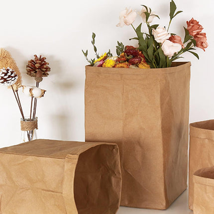 50 Pack 12 Lb Brown Paper Lunch Bags, 12.5" x 7" x 4.3" Large Bread Bags Bulk, Heavy Duty kraft Paper Sacks for Grocery Wrapping, Retail Shopping, Bakery, Party Favors.