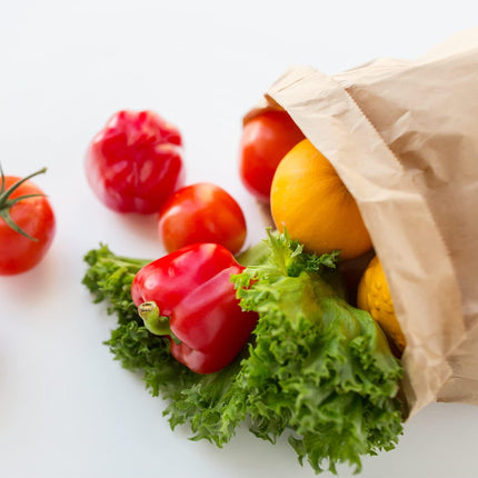50 Pack 12 Lb Brown Paper Lunch Bags, 12.5" x 7" x 4.3" Large Bread Bags Bulk, Heavy Duty kraft Paper Sacks for Grocery Wrapping, Retail Shopping, Bakery, Party Favors.