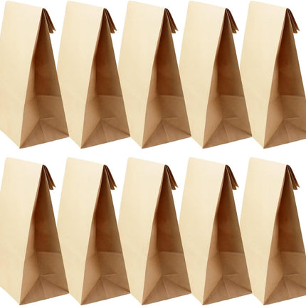 50 Pack 12 Lb Brown Paper Lunch Bags, 12.5" x 7" x 4.3" Large Bread Bags Bulk, Heavy Duty kraft Paper Sacks for Grocery Wrapping, Retail Shopping, Bakery, Party Favors.