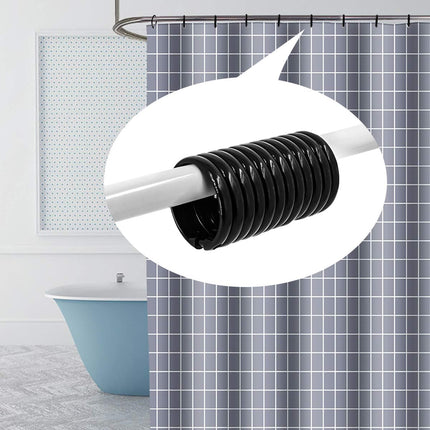 Shower Curtain Rings-12 Pack- Plastic Shower Curtain Hooks O-Shaped Rings Hook Glide Easily on Bathroom Shower Rod(Black).