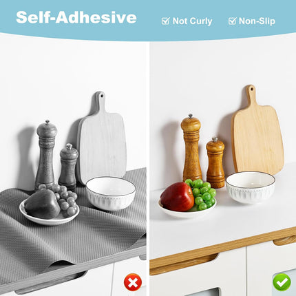 Cabinet Shelf Liner Peel and Stick: Self Adhesive Cabinets Paper - 15.7 in x 12 FT Non-Slip White Drawers Liners - Easy to Cut, Removable,  Cupboard Liner for Pantry Shelves, Countertops.