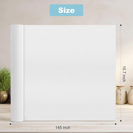 Cabinet Shelf Liner Peel and Stick: Self Adhesive Cabinets Paper - 15.7 in x 12 FT Non-Slip White Drawers Liners - Easy to Cut, Removable,  Cupboard Liner for Pantry Shelves, Countertops.
