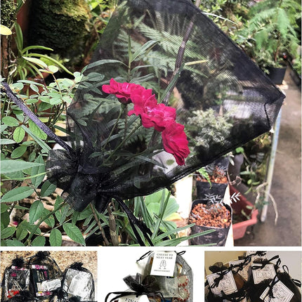 100PCS Sheer Organza Bag 5''X7'' Black Mesh Bags Drawstring Gift Bag Small for Jewelry Goodie Candy Wedding Party Favor Pouch Bags (Black).