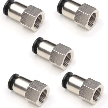 1/4 Inch Air Tube Fittings - 1/8 Npt Female Push To Connect Quick Connect Air Hose Fittings 5Packs.