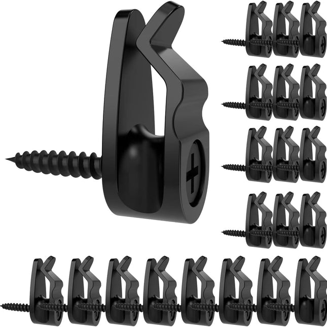 String Light Hanger Hooks,Screw in Hooks for Hanging Christmas Light,Led Fairy Led Light Clips,Black,50 Pack (Small).