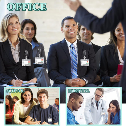 50 Pcs Heavy Duty Retractable Badge Reels Batch ID Badge Holder Retractable Clip Bulk Key Holder with Ring for Office Worker Employee, Doctor Nurse Gifts (Black).