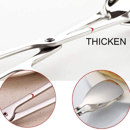 2-PACK Serving Tongs for Cooking Buffet Party Catering, Thickening Food Serving Cake Bread Kitchen Salad Tongs, Stainless Steel.