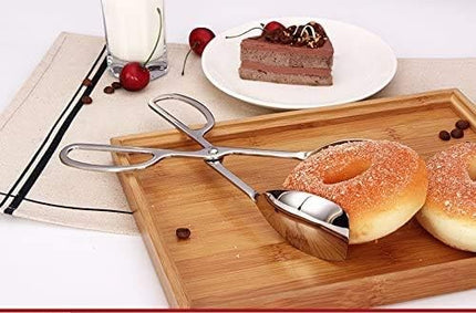 2-PACK Serving Tongs for Cooking Buffet Party Catering, Thickening Food Serving Cake Bread Kitchen Salad Tongs, Stainless Steel.