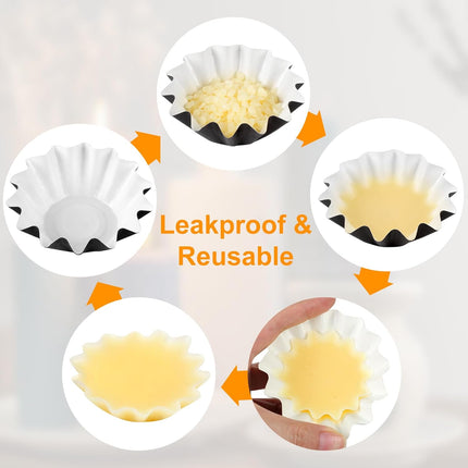 70P Wax Melt Liners, Reusable Wax Warmer Liners for Any Wax Cubes, Leakproof Wax Melt Cups for Scented Candle, Plug in Warmers, Electric Wax Melters and Wax Burner(Black).