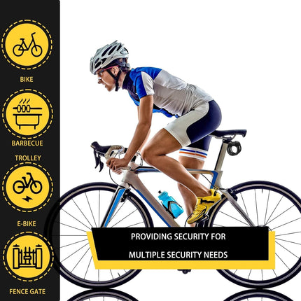 Bike Cable Lock 6FT Long, 4 Digit Resettable Combination Lock, Heavy Duty Steel Cable with Waterproof Vinyl Coating Anti Theft Security Lock for Road Bike E-Bike Scooter Fence Gate Toolbox.