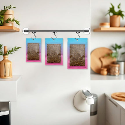 100 Pcs Resealable Mylar Bags, Gradient Color Food Storage Bags, Zip Bag Foil Bags Packaging Pouch for Food Storage, Sample, Small Business (Blue Pink, 4 X 6 Inch).