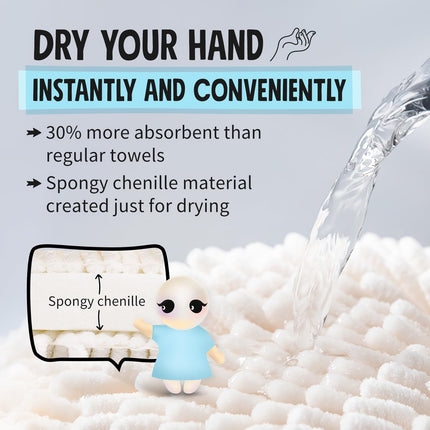Fuzzy Ball Hand Towels (Set of 2) - Dry Your Hands conveniently with This Creative Hand Towel Hedgehog Decorative Towels for Bathroom (Pack of 2, Mint).