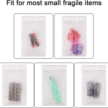 100Pack Small Bubble Out Bag Pouches 3.15" x 4" Self-Seal Bubble Pouches Bags, Double Walled Bubble Cushioning Bags, Self-Sealing Protective Wrap Cushioning Bags for Shipping, Packing, Moving.