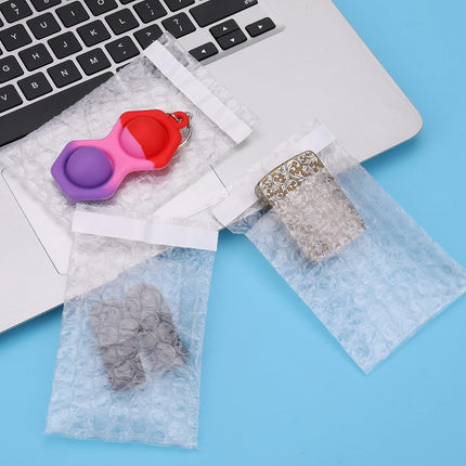 100Pack Small Bubble Out Bag Pouches 3.15" x 4" Self-Seal Bubble Pouches Bags, Double Walled Bubble Cushioning Bags, Self-Sealing Protective Wrap Cushioning Bags for Shipping, Packing, Moving.