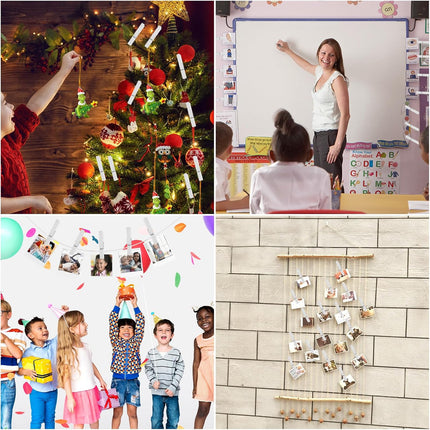 50Pcs White Wooden Clothespins, 2.9 inch Clothes Pins for Crafts, Natural Laundry Hanging Clips, DIY Cheer Pin.