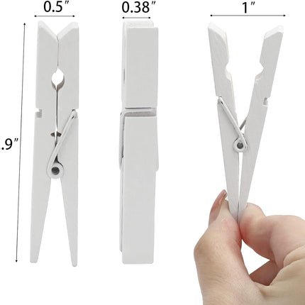 50Pcs White Wooden Clothespins, 2.9 inch Clothes Pins for Crafts, Natural Laundry Hanging Clips, DIY Cheer Pin.