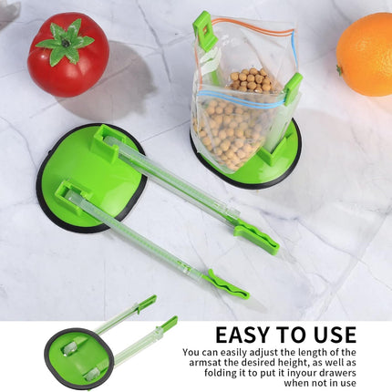 2 Pcs Baggy Rack, Freezer Bag Holder Stand, Adjustable Food Storage Holders, Plastic Food Prep Bag/Zip Lock Bag Holder Stand, for Meal Prep Bag, Kitchen Gadget.