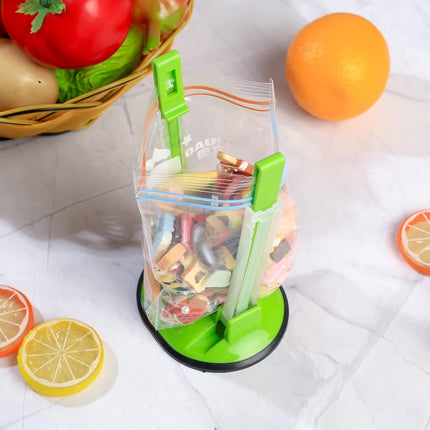 2 Pcs Baggy Rack, Freezer Bag Holder Stand, Adjustable Food Storage Holders, Plastic Food Prep Bag/Zip Lock Bag Holder Stand, for Meal Prep Bag, Kitchen Gadget.