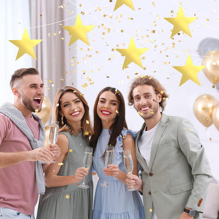 80 Pieces Stars Cutouts Glitter Double Printed Paper Cardboard Stars Decorations for Bulletin Board Classroom Wall Party Decoration Supply, 6 Inches(Gold).