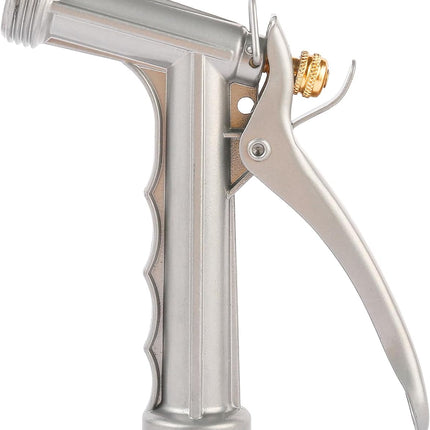 Garden Hose Nozzle, Water Hose Sprayer Nozzle with Threaded Front, Full Size Zinc Metal Pistol Grip High Pressure Nozzle, Adjustable Spray Water Flow for Watering, Washing, Cleaning (1 Pack).