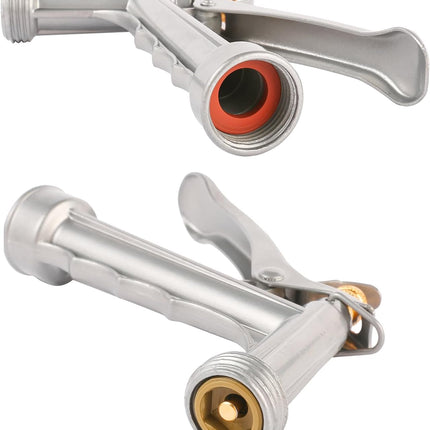 Garden Hose Nozzle, Water Hose Sprayer Nozzle with Threaded Front, Full Size Zinc Metal Pistol Grip High Pressure Nozzle, Adjustable Spray Water Flow for Watering, Washing, Cleaning (1 Pack).