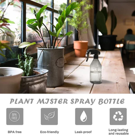 Plant Mister Water Spray Bottle - Fine Mist Spray Bottle for Flowers, Plants, Gardening, Cleaning Solutions - 10oz, Plastic.