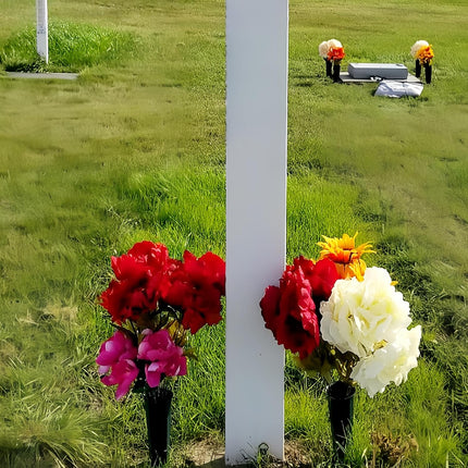 Memorial Floral Vases, Cemetery Vase, Headstones Flower Holder, Grave Cone Vase, Flower Pots for Outdoor Plants, Decorative Plastic Containers (Set of 6, Black).