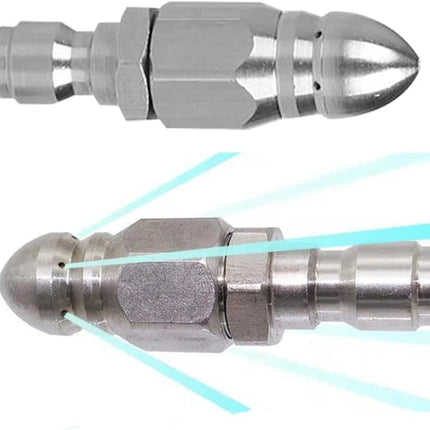 (2 Sets) Pressure Washer Sewer Jetter Nozzle with Stainless Steel, Mini Compact Durable Sewer Jet Nozzle,Pressure Drain Jetter Hose Nozzle,1/4'' Quickly Connector, 5000 PSI.