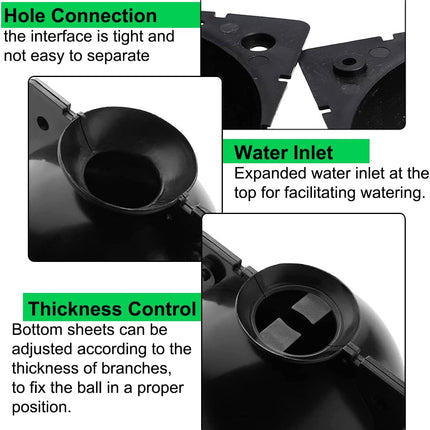 10 PCS Air Layering Propagation Kit with Zip Ties, Reusable Half Transparent Grafting Ball, Air Layering Pods Clear, Plant Rooting Grafting Box for Fast Propagation Plants (Medium).