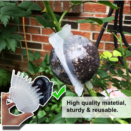 10 PCS Air Layering Propagation Kit with Zip Ties, Reusable Half Transparent Grafting Ball, Air Layering Pods Clear, Plant Rooting Grafting Box for Fast Propagation Plants (Medium).
