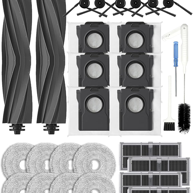 Accessories Replacement Part for Dreame X40 ultra/ L40 ultra /X40 master/Mova P50 Pro Ultra/Mova P10 Pro Ultra Robot Vacuum Cleaner, 2 Main Brush, 4 Carbon HEPA Filters,6 Side Brushes- 29 pcs.