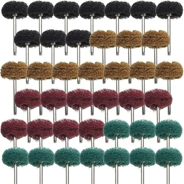 40 Pack 1 inch Abrasive Wheel Buffing Polishing Wheel Set for Rotary Tool - with 1/8" Shank (25mm).