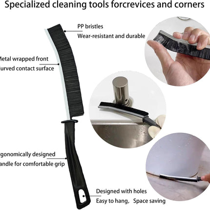 7 Pcs Multi-Purpose Crevice Cleaning Brush Tool for Stubborn Kitchen Grease Stains, Bathroom Crevices, Window Gutters, Tiles and Faucets.