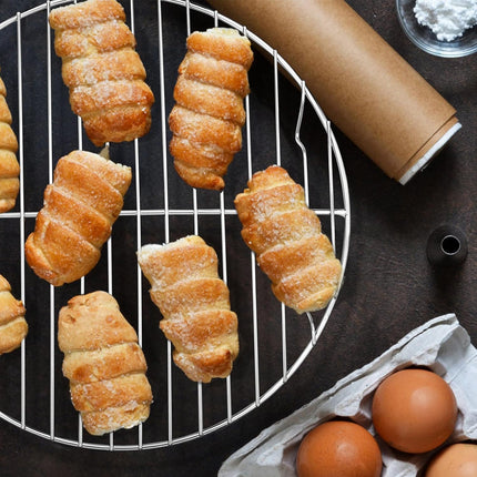 7½ Inch Cooking Rack Round, Stainless Steel Round Rack for Cooking Cooling Steaming Baking, Fit Air Fryer Pot Pressure Cooker, 2 Pack -Oven Safe, Silver.