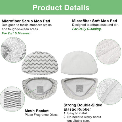 10 Pack 1940 1806 2685A Steam Mop Pads For Bissell Powerfresh Steam Mop Deluxe Pet Lift-Off Plus Slim Scrubbing Steam Mop Replacement Pad 1940A 2814 1544A 2075A Power Fresh Steamer Pad Refill Washable.