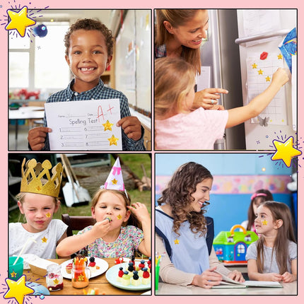 1500 PCS Holographic Gold Star Stickers for Kids Reward, Self Adhesive Sparkly Foil Star Stickers for Behavior Chart, Student Planner and School Classroom Teacher Supplies (1" Each).